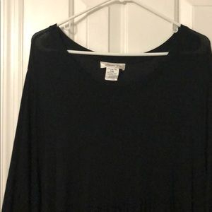 Paisley Vine Black Dress with Ruffles - 1XL